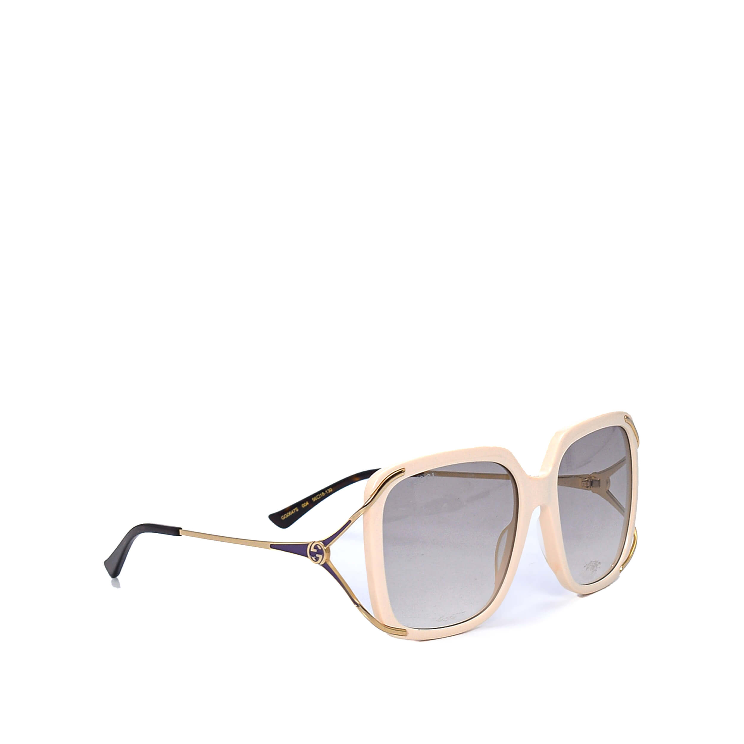 Gucci - White Round Acetate Sunglasses